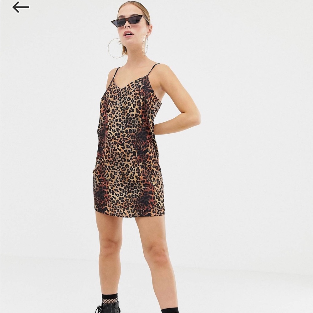 leopard print cami mini dress